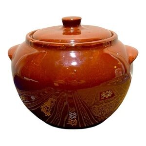 Vintage Watt #76 Ceramic Bean Pot & Lid